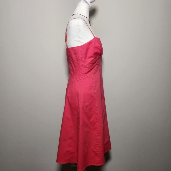 Citrine Hot Pink Vintage 2000s Y2K Fairycore Orange Threaded Dress 6 - Picture 4 of 12